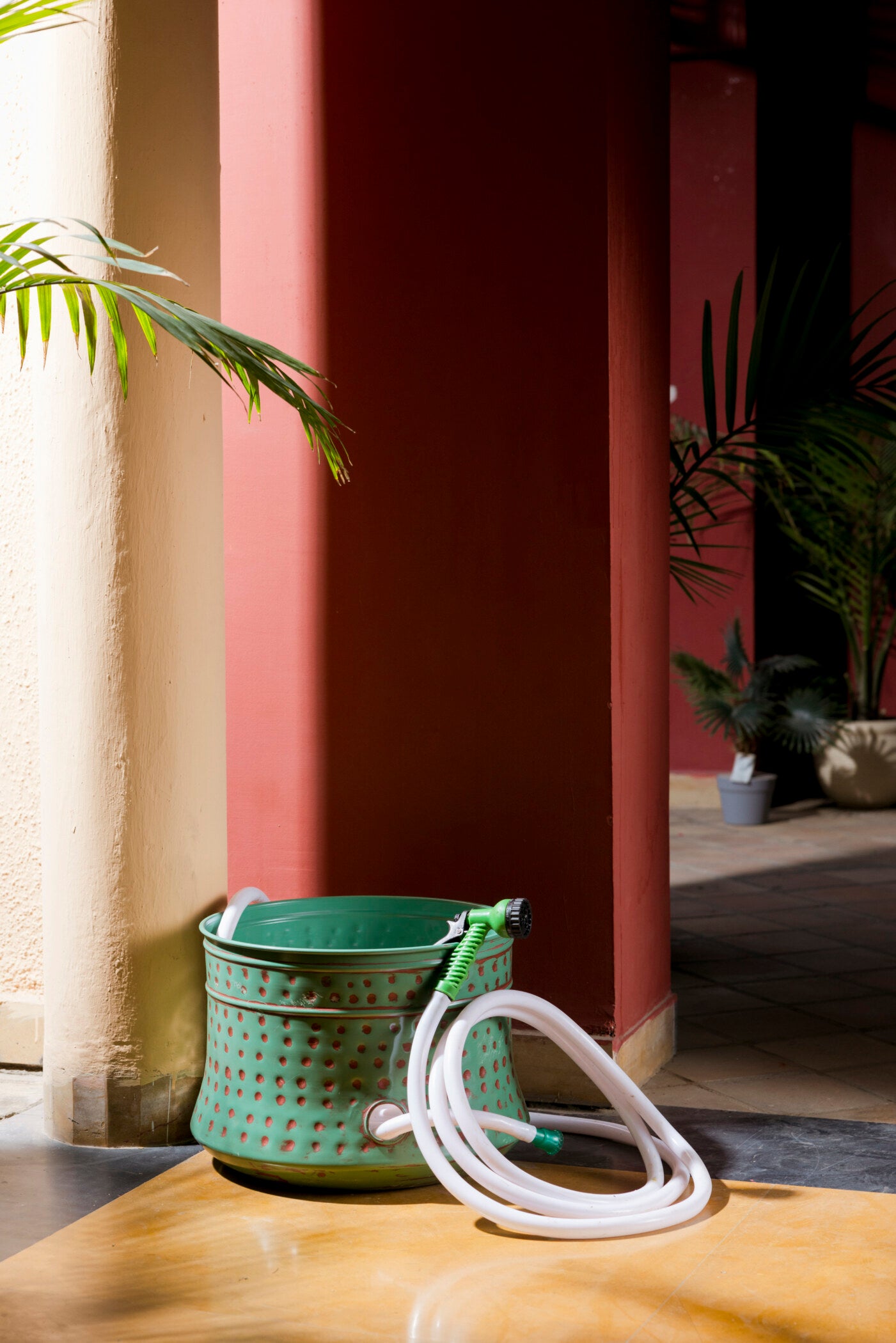 Polka Antique Metal Hose Pot