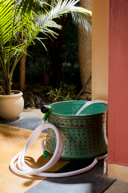 Polka Antique Metal Hose Pot