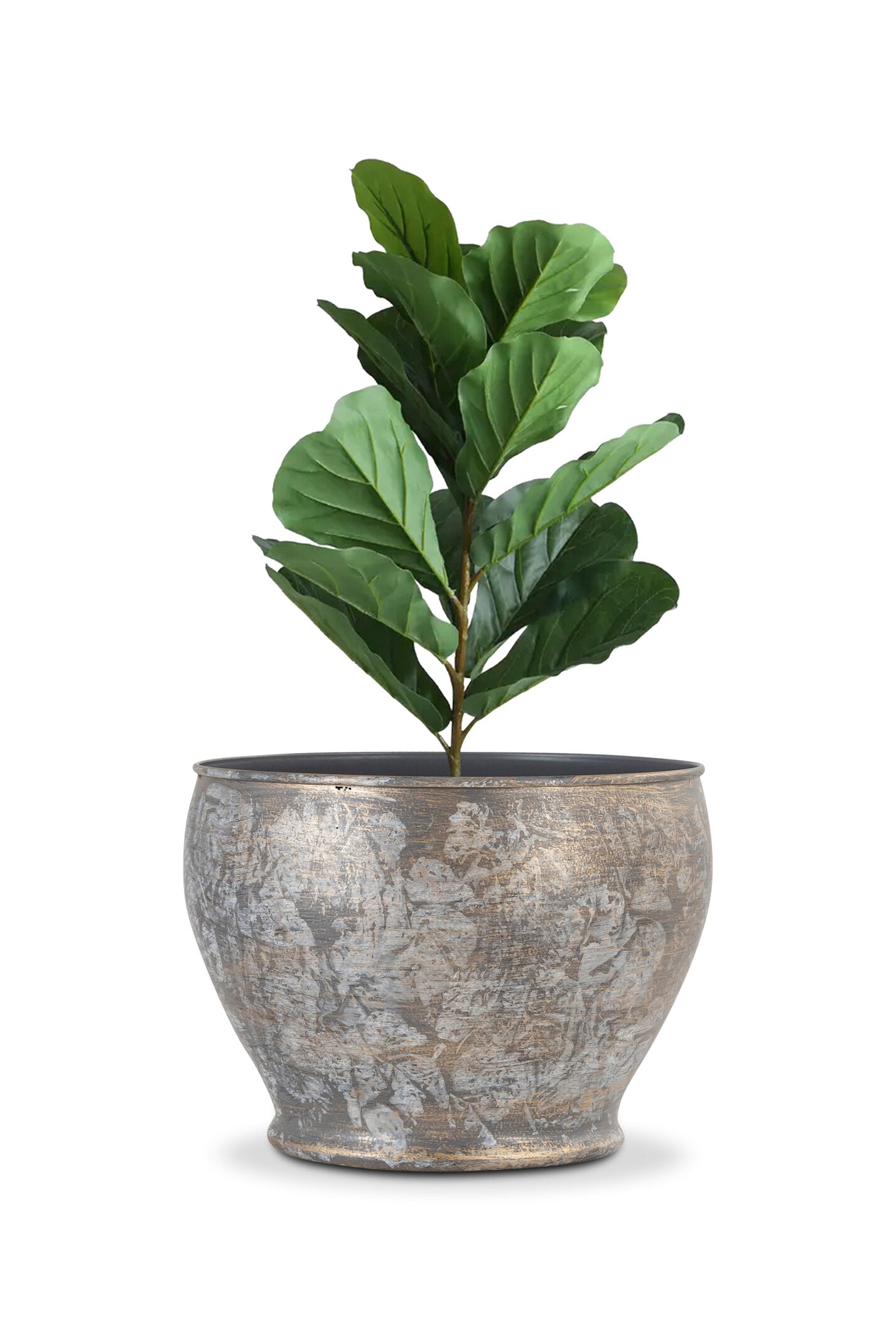 VINTAGE BIG METAL TEXTURE PLANTER- SET OF 2