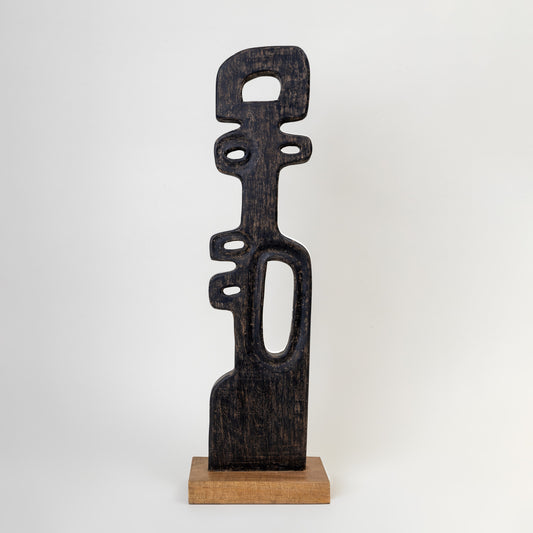 INCA 2 WOODEN BLACK TALL SCULPTURE