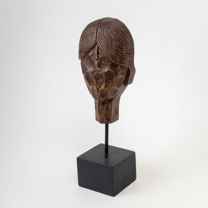 GRAHINI WOODEN ANTIQUE BUST DECOR OBJECT