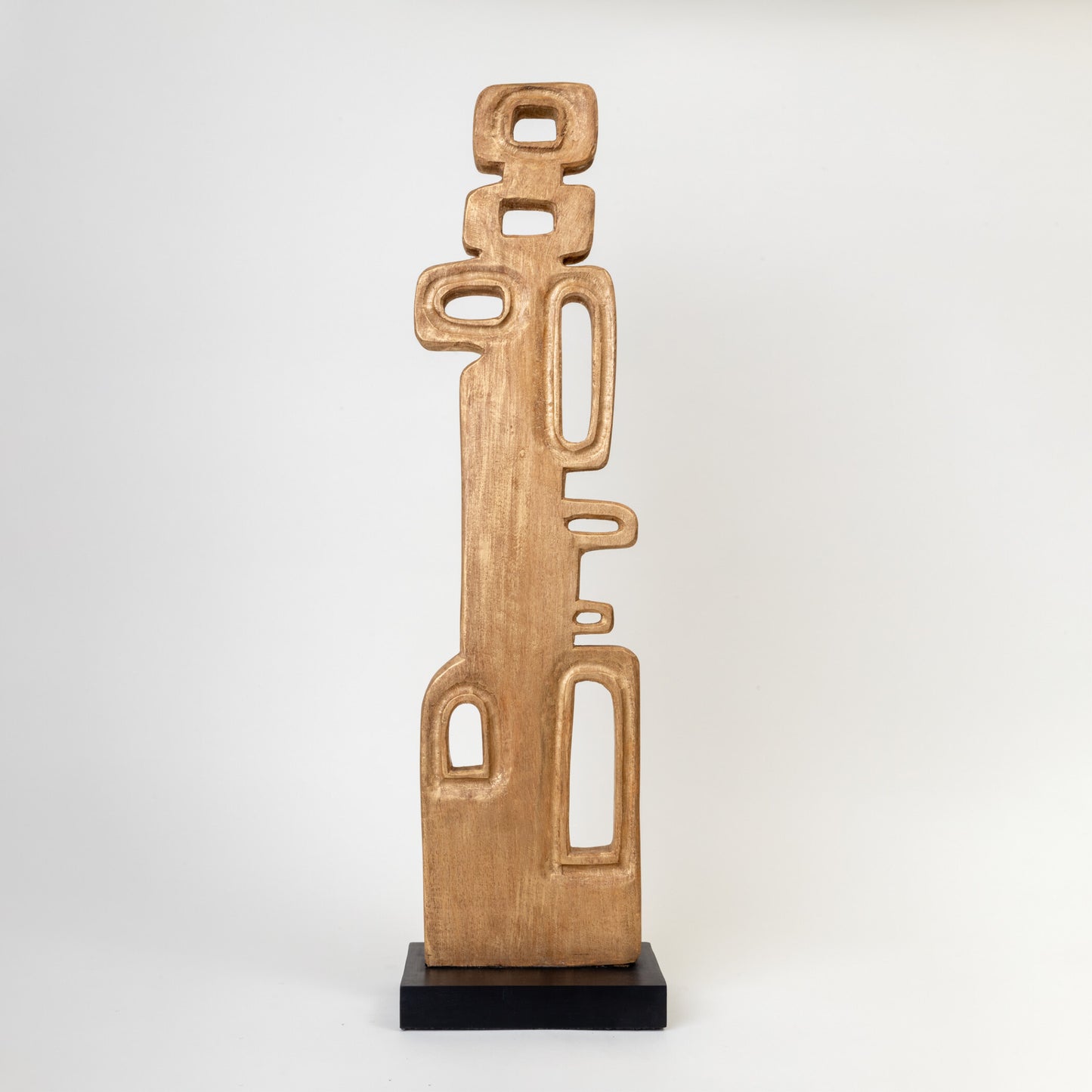 INCA 1 WOODEN GOLD TALL SCULPTURE