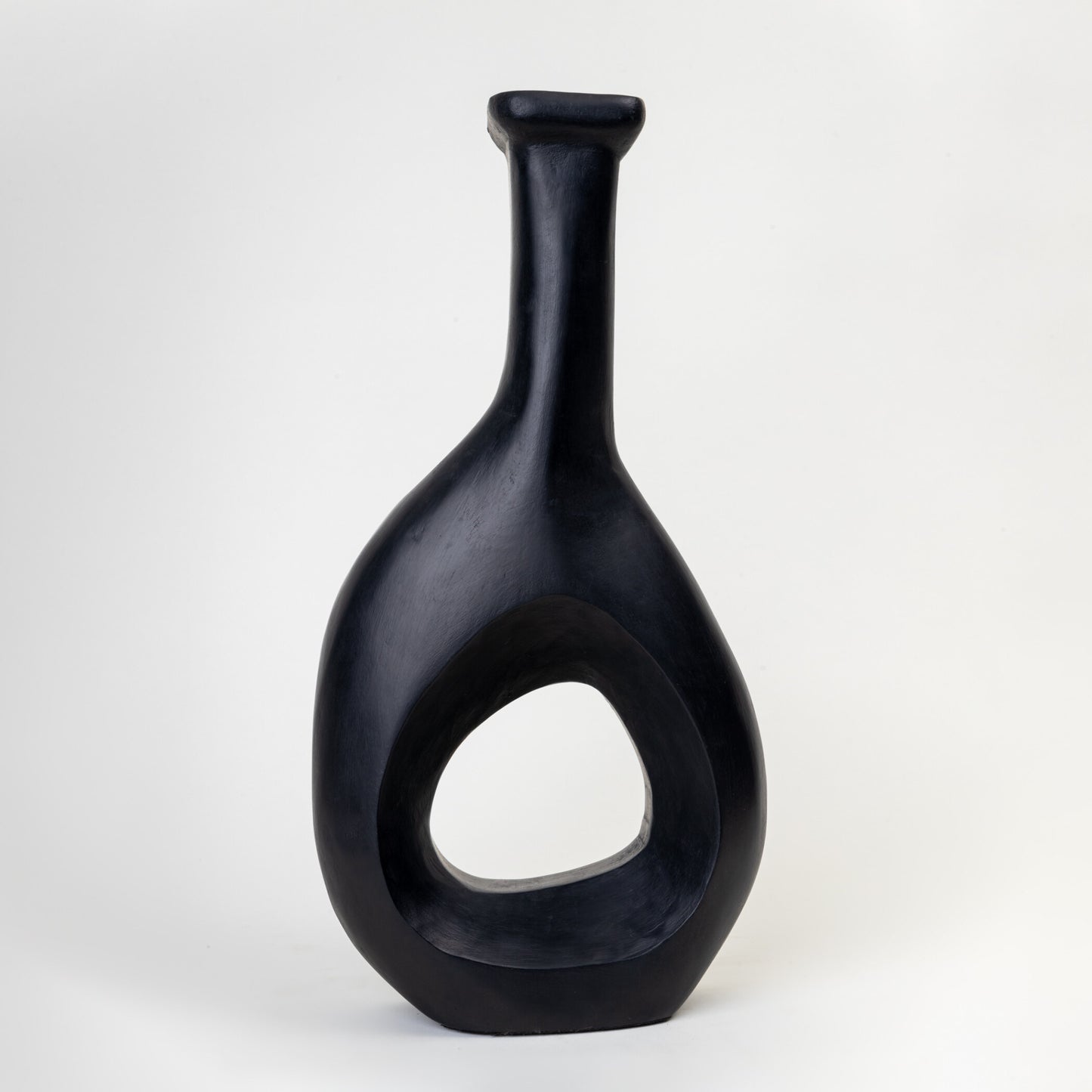 AMPHORA WOODEN BLACK TALL VASE