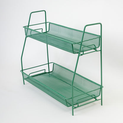 TIDY UP 2 TIER METAL MESH RACK