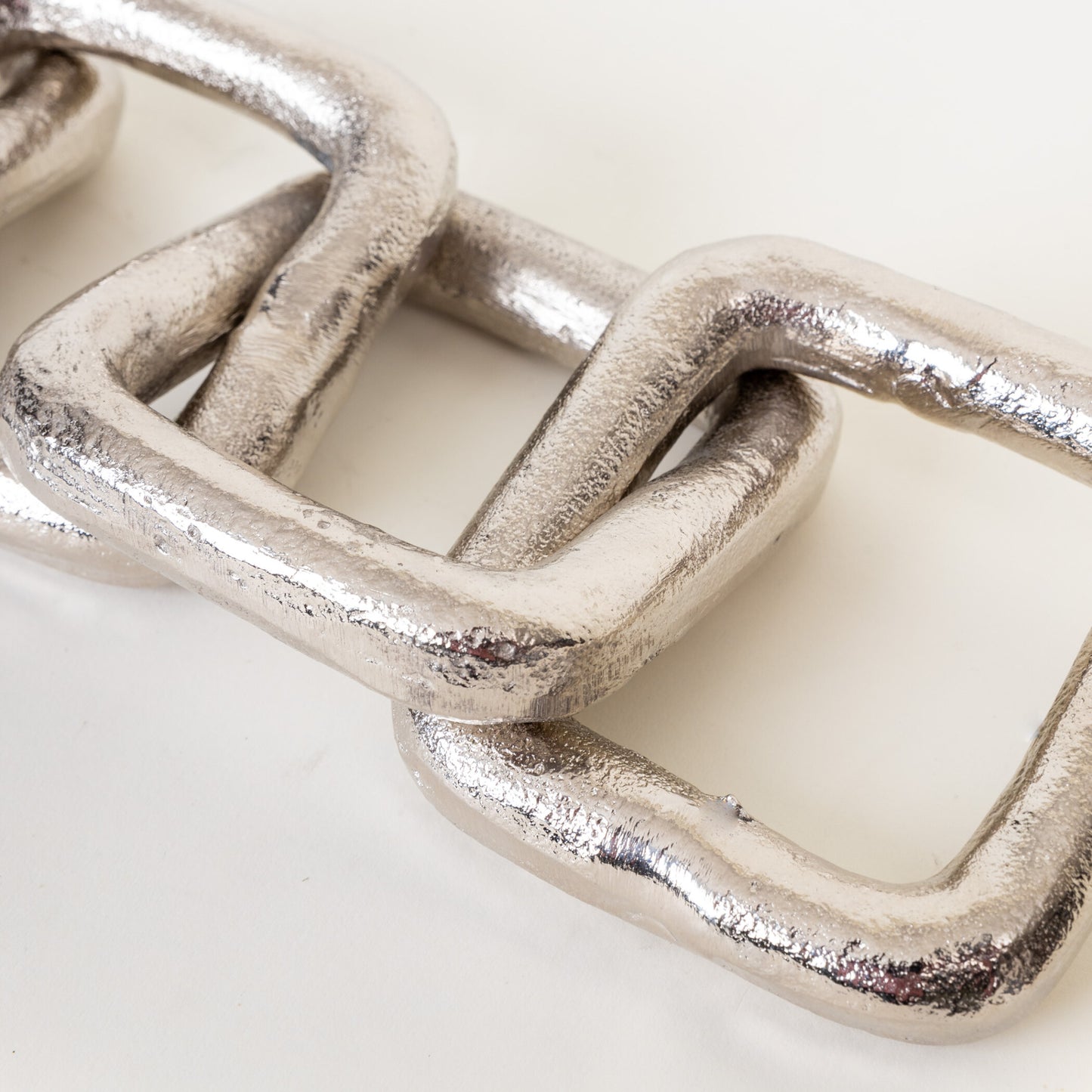 Soft Square Links Silver Metal Decor Object