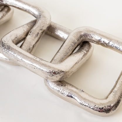 Soft Square Links Silver Metal Decor Object