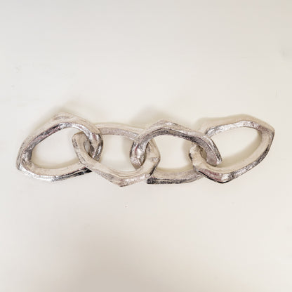 Mod Teardrop Silver Metal Decor Object