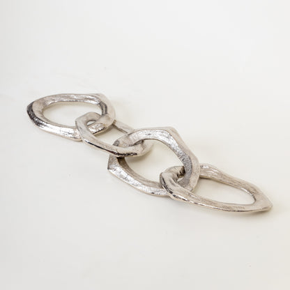 Mod Teardrop Silver Metal Decor Object