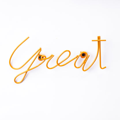 I AM "GREAT" ORANGE METAL WALL QUOTE