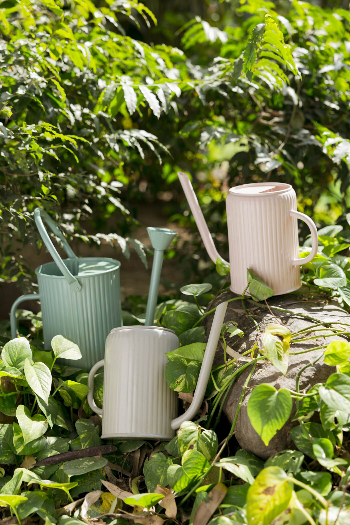 Flutted Metal Warm Grey Watering Can - Image 12