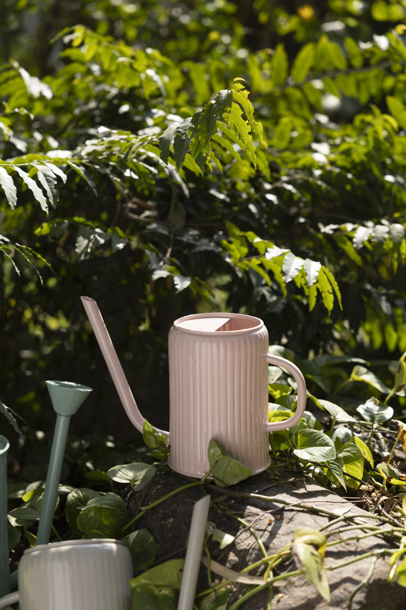 Flutted Metal Warm Grey Watering Can - Image 8