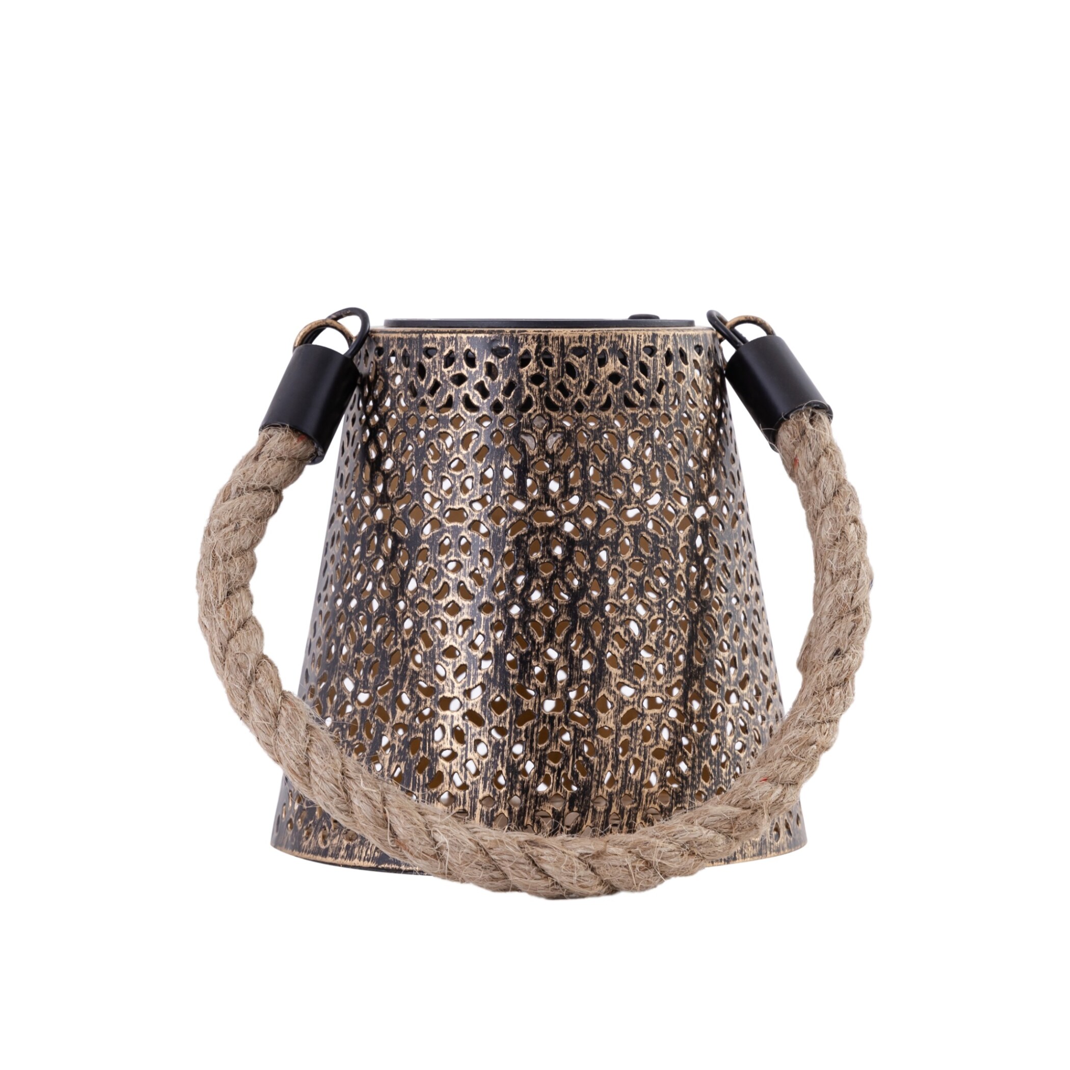 SOLAR NOURA BLACK COPPER METAL MINI LANTERN - Image 3