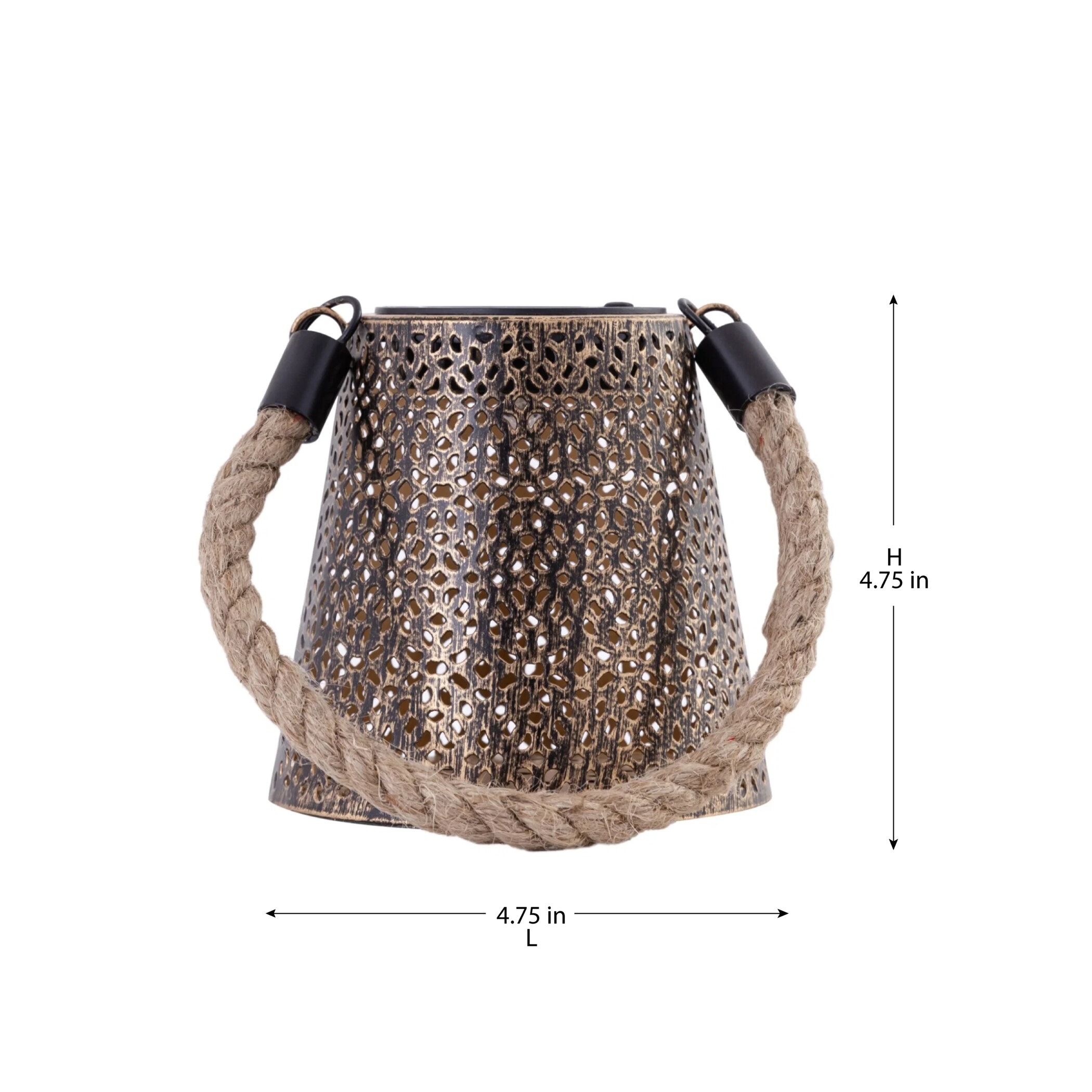 SOLAR NOURA BLACK COPPER METAL MINI LANTERN - Image 7