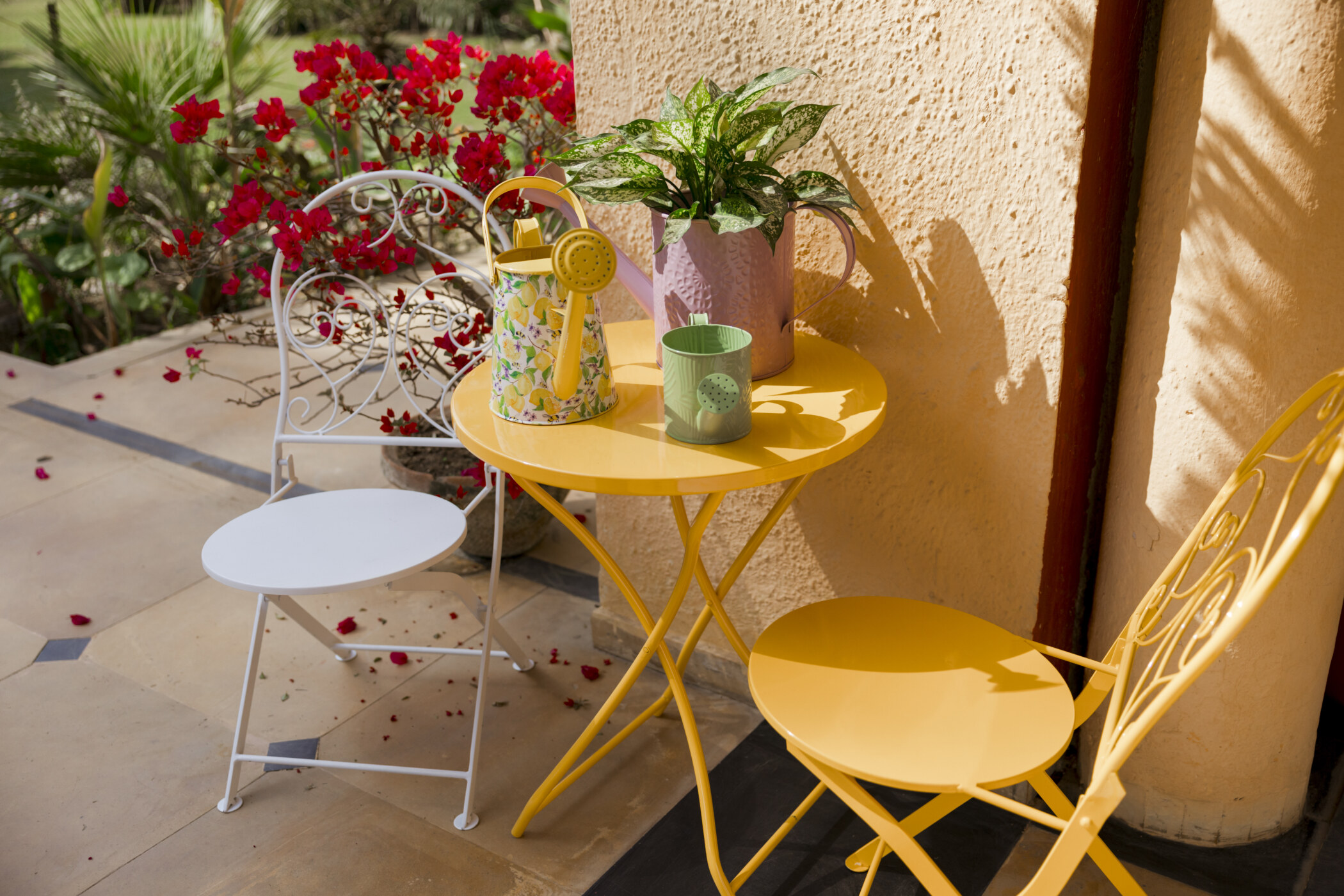 French Cafe Bistro Metal Table & 2 Chair's Set - Image 15