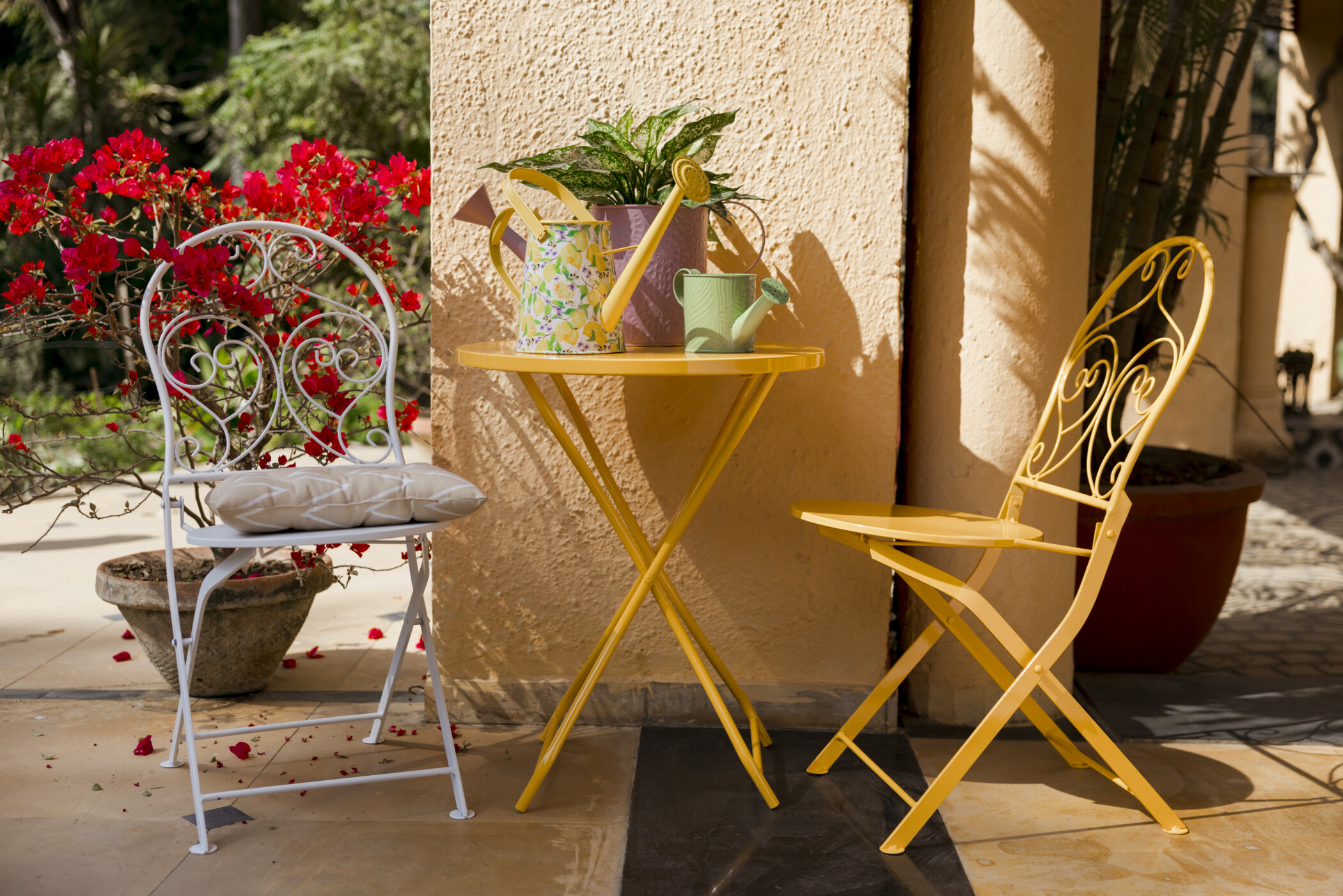 French Cafe Bistro Metal Table & 2 Chair's Set - Image 16