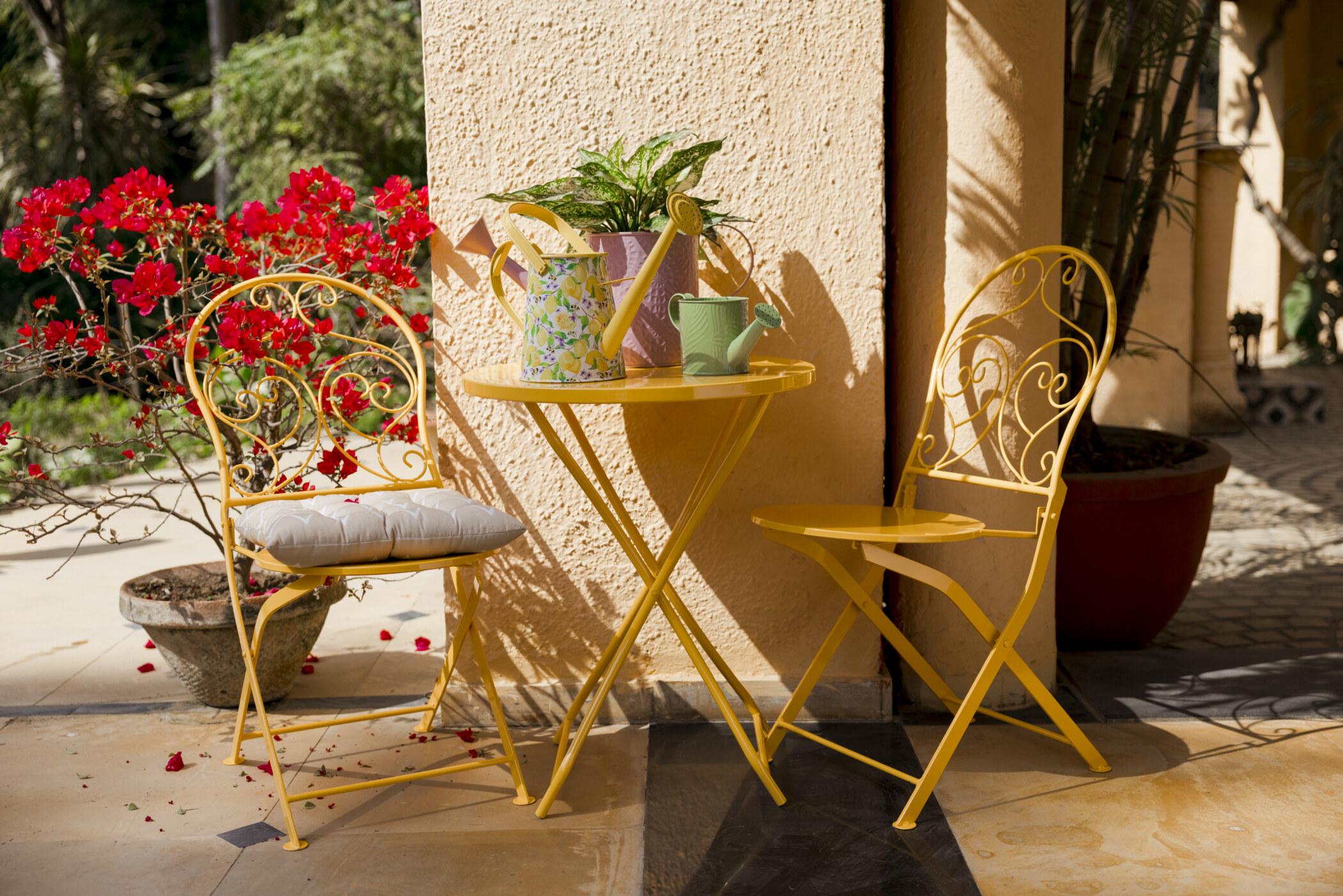 French Cafe Bistro Metal Table & 2 Chair's Set - Image 17