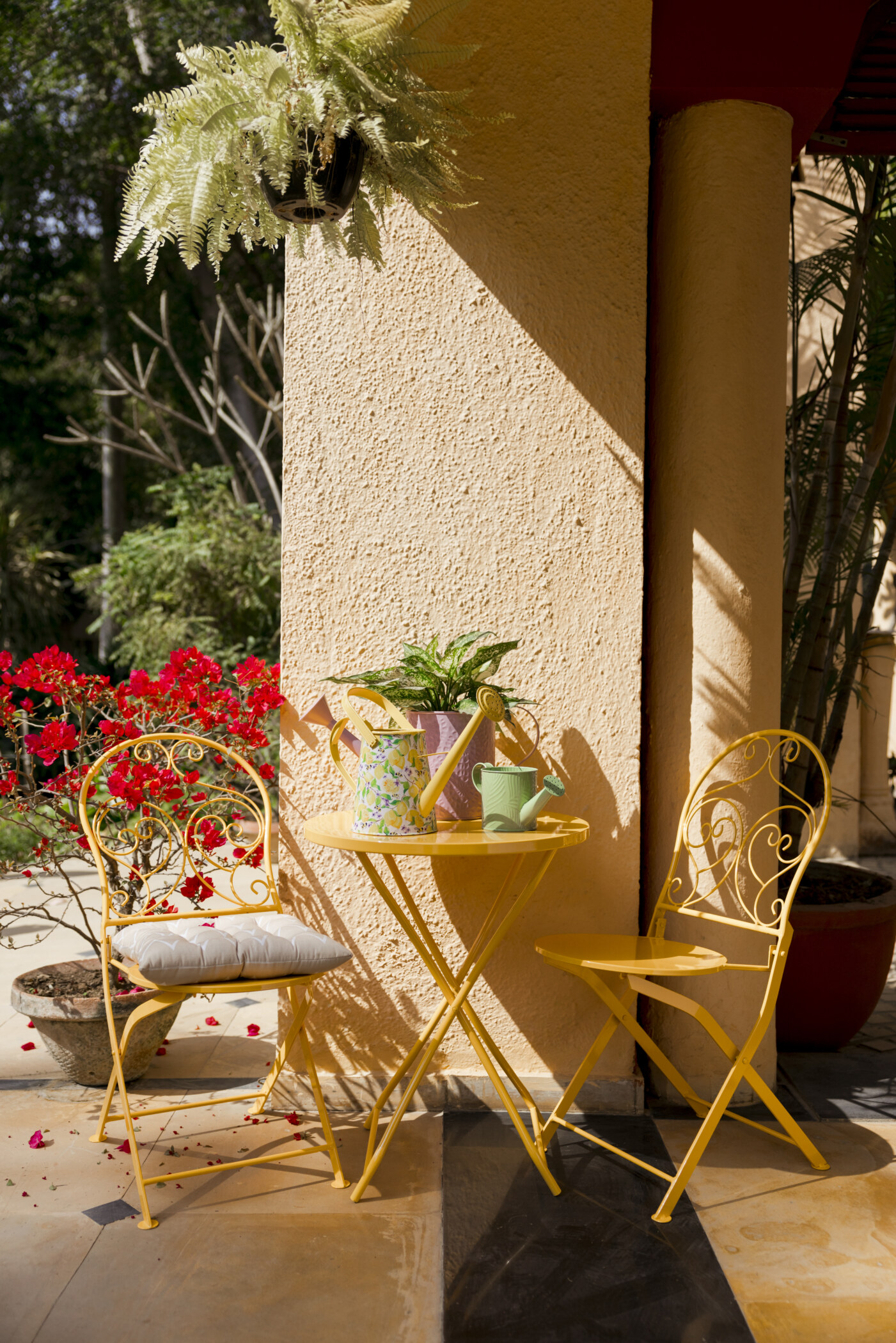French Cafe Bistro Metal Table & 2 Chair's Set - Image 18