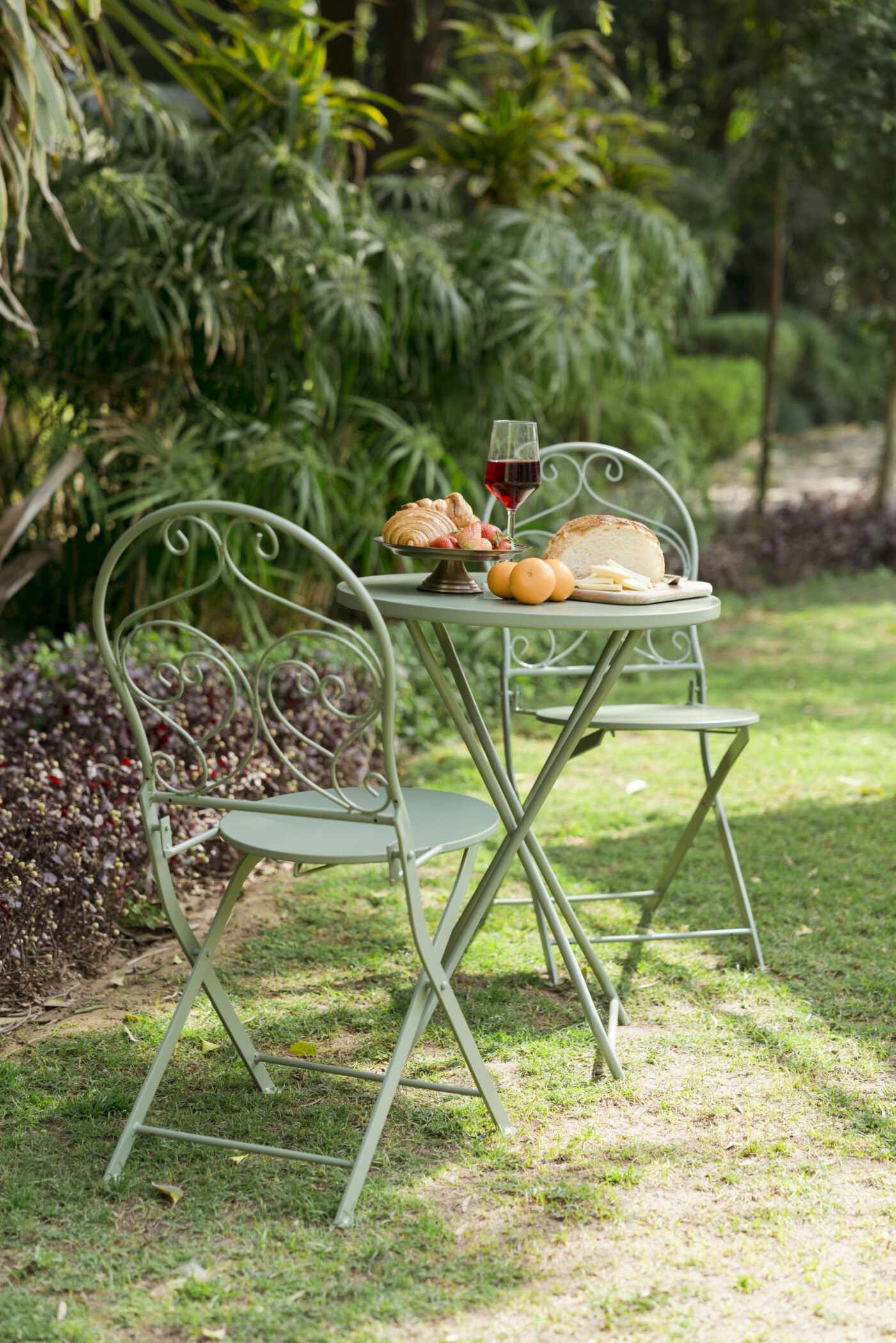 French Cafe Bistro Metal Table & 2 Chair's Set - Image 30