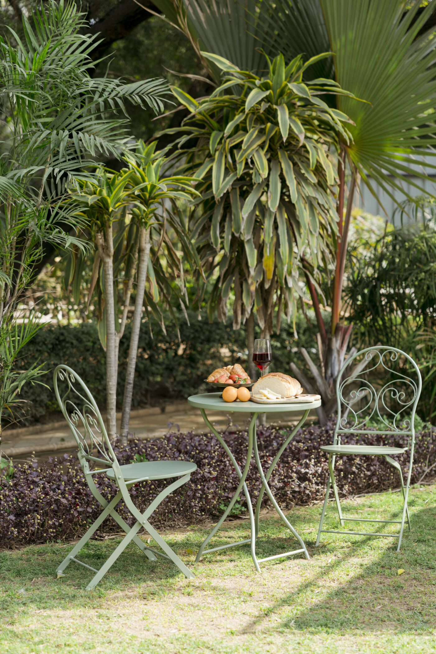 French Cafe Bistro Metal Table & 2 Chair's Set - Image 31