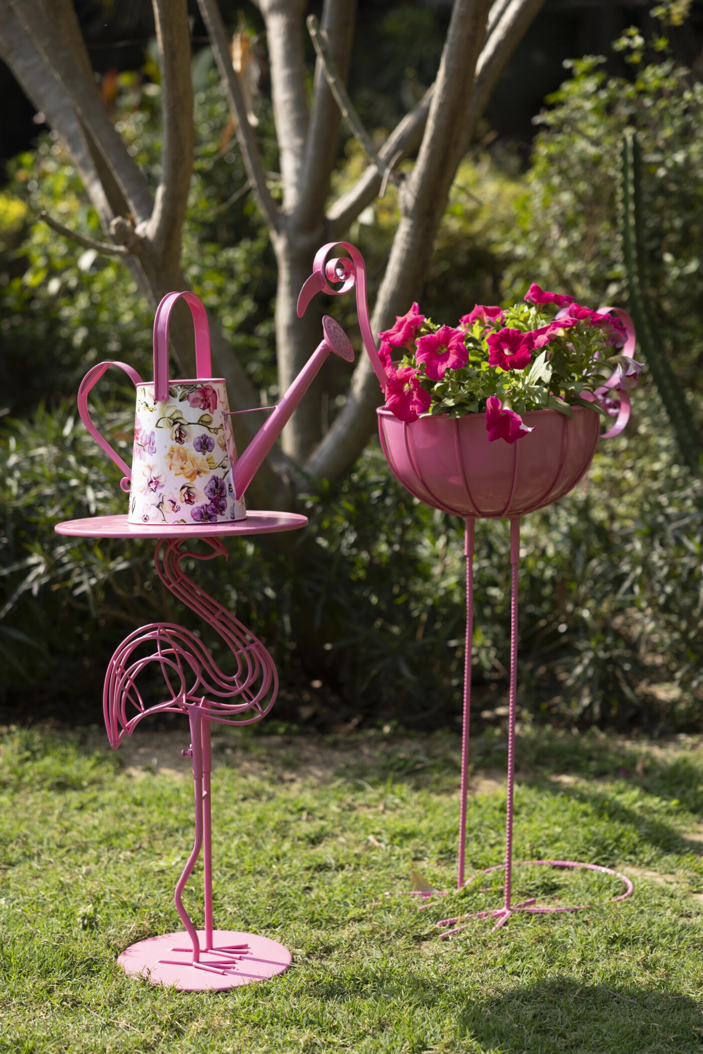 Flamingo Metal Pink Accent Table