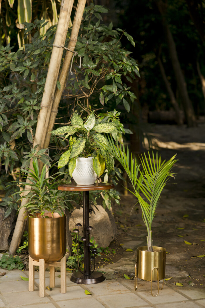 Shroom Metal Antique Accent Table - Image 2