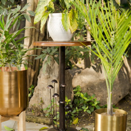 Shroom Metal Antique Accent Table