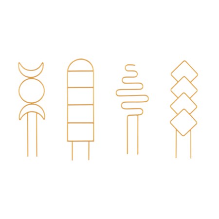Metal Gold Plant Support - Set of 4