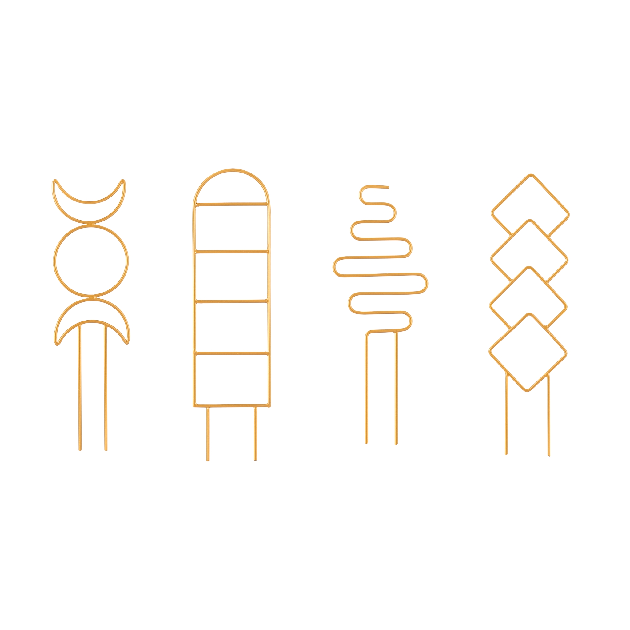 Metal Gold Plant Support - Set of 4