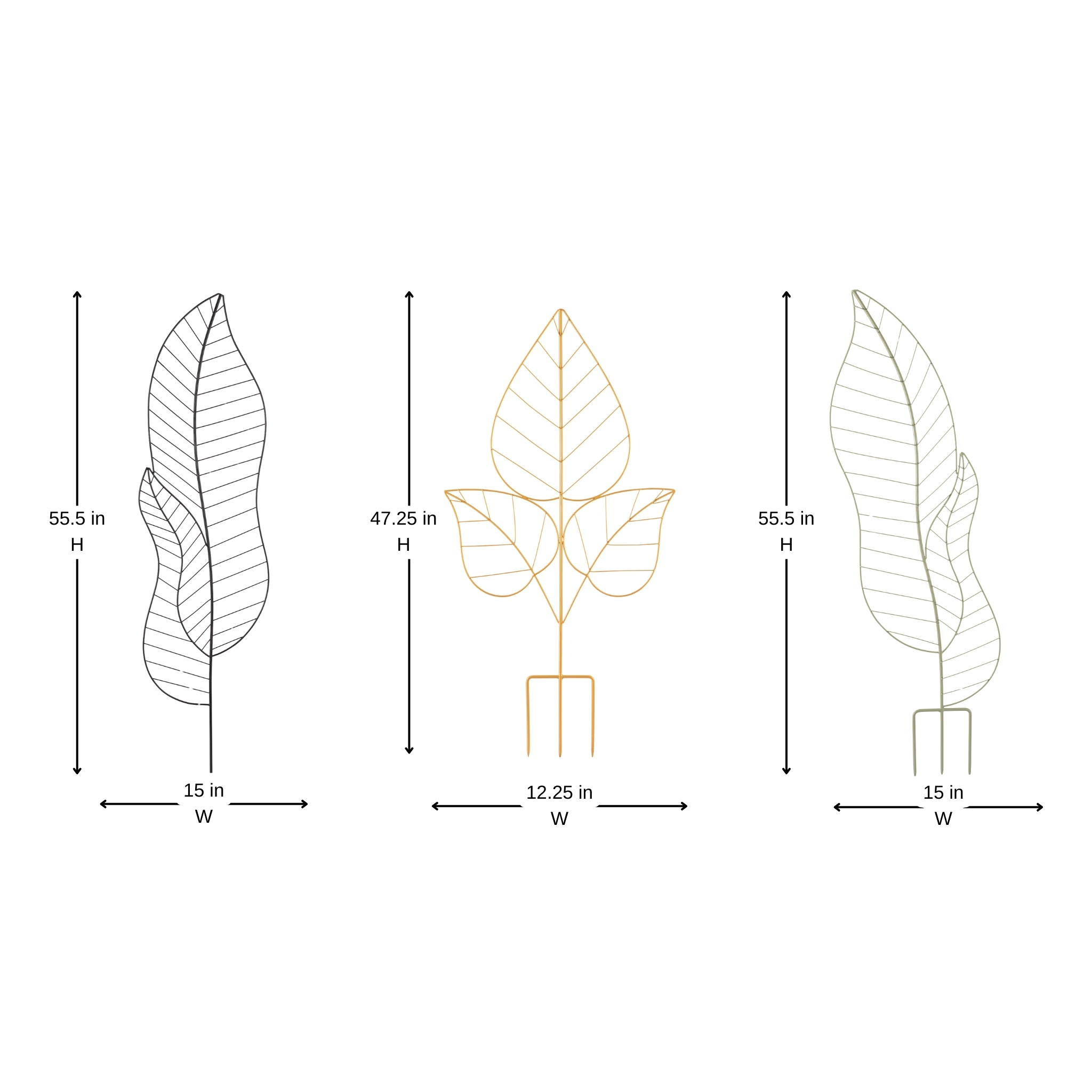 Leaf Metal Plant Supporter - Set of 3 - Image 14
